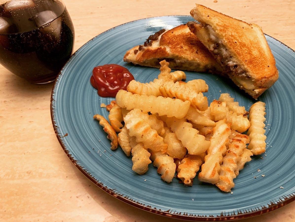 Philly Cheesesteak Grilled Cheese School Lunch