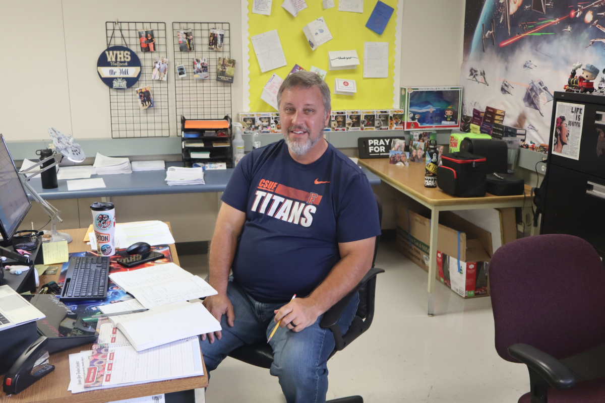 Mr. Hill in his classroom. 