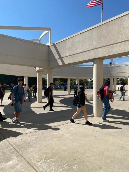 Upperclassman leaving campus to get lunch