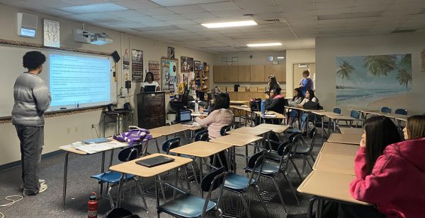 Journalism Class reading their stories out loud 